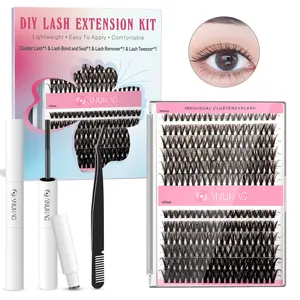 Spring/Summer Mixed Single Bundle False Eyelash Set Natural Extension 9-16mm 30d+40D Fluffy Eyelash Tweezer Adhesive Makeup Remover Christmas New Year Gifts