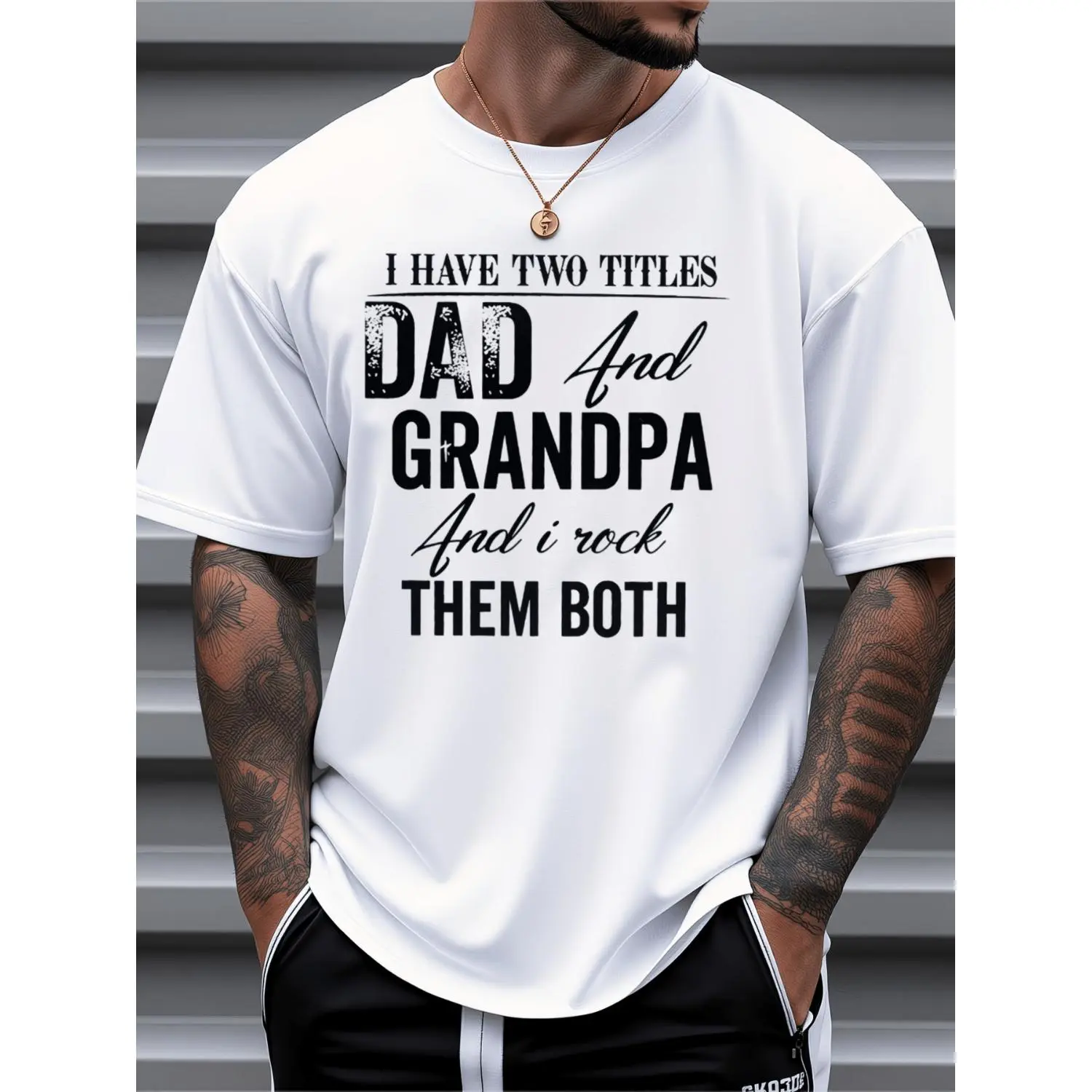 Funny Grandfather TShirt with Dad and Grandpa Titles Perfect for Father's Day Casual Comfort Grandparent Gift Featuring Grandchild Names Ideal for Dads and Grandpas YearRound Versatile Plus Size Clothing