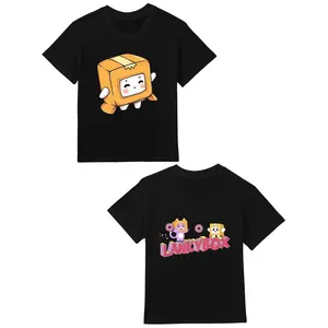 Lankybox Teen's T-Shirts Round Neck Short Sleeve Shirts Gifts For Boys & Girls Spring & Summer Gifts For Anime Fans