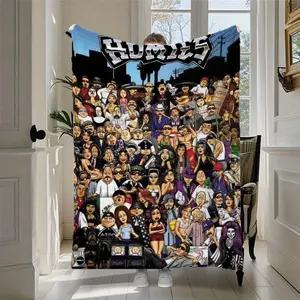 [HOMIES Printed Flannel Blanket] Soft Blankets, Perfect for Home Bedroom Bed Sofa Picnic Travel and Office Use Ideal for Christmas and Holiday Gifts.