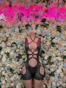 Bottlegirl Outfit Black Metallic Bodysuit