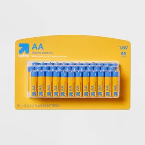 AA Batteries 36pk Alkaline Battery - up&up: Household Single-Use 1.5V Batteries AA Batteries 36pk Alkaline Battery - up&up: Household Single-Use 1.5V Batteries