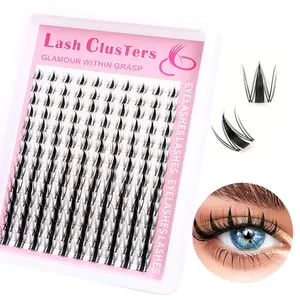 1 box of 140pcs Fairy Eyelash Cluster 8-16mm False Eyelash Cluster - Wide Span Eyelash Cluster Manga&Ultra Thin Invisible Eyelash Strap DIY Personal Lashes Cosmetic Eyelash Extension High Quality Eyelashes Easy to Use at Home for Women's Eye Makeup