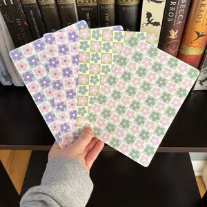 Floral Checkerboard Kindle Inserts for Kindle Paperwhite, Colorsoft and Basic - Changeable Inserts, No Damage, Rounded Corners