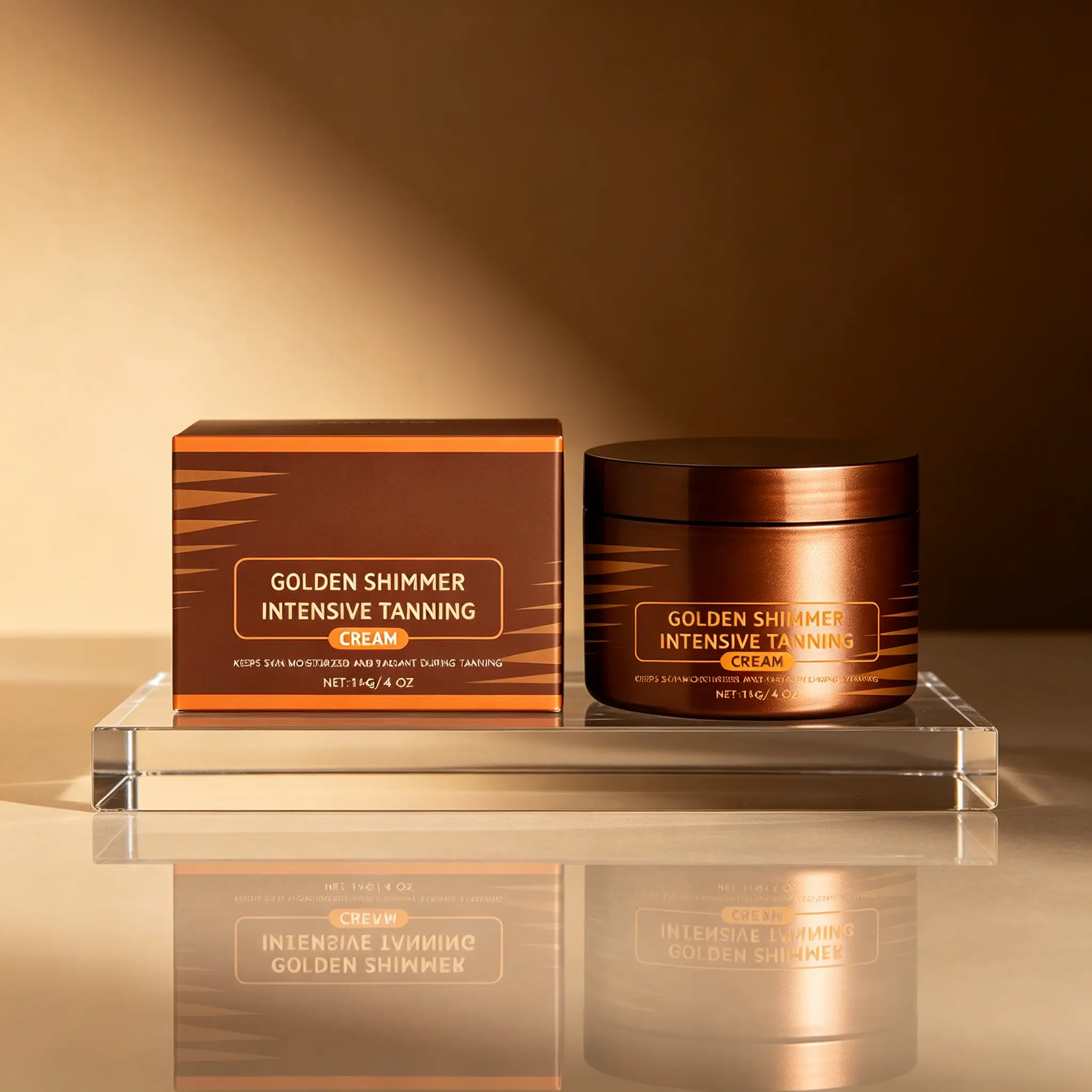 Luminous Tanning Cream with Golden Shimmer – Hydrating Formula That Prevents Dryness & Enhances a Sun-Kissed Glow | Delicate Shimmer Particles Reflect Light for a Radiant, Even Tan | 1.14g