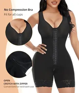 Fajas Colombianas Shapewear for Women Tummy Control Post Surgery Full Body Shaper Butt Lifter with Zipper Crotch skimsbodysuits solleonnewfajascurve elegant figure fajas melibelt bodysuitfajashaper Women's Cross