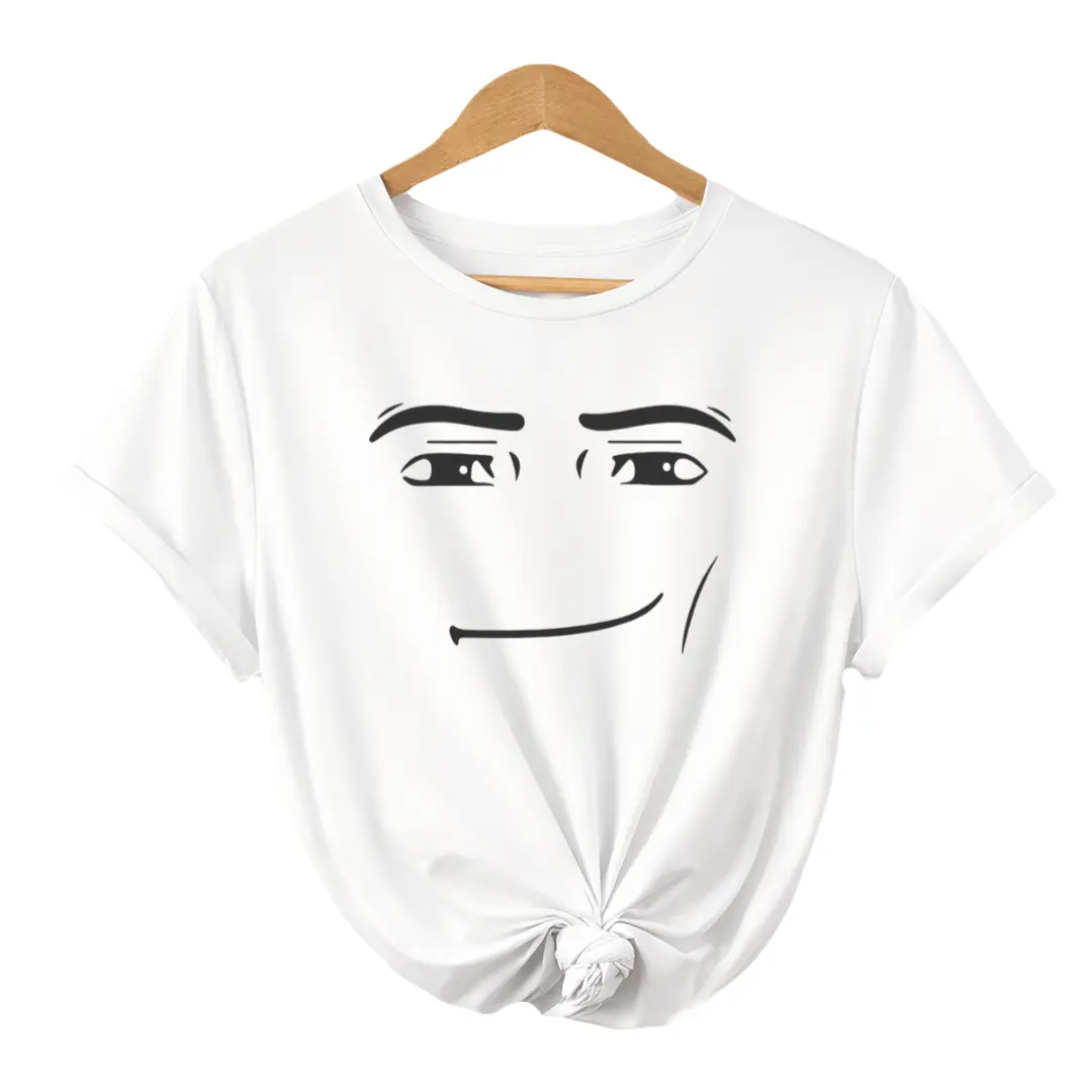 [100% Cotton] Roblox Man Face T-Shirt, Meme Shirt, Funny Shirt, Gift For Gamers , Classic Vintage T-Shirt Collection Adult Unisex T-Shirt Golf Gift T-Shirt For Men And Women