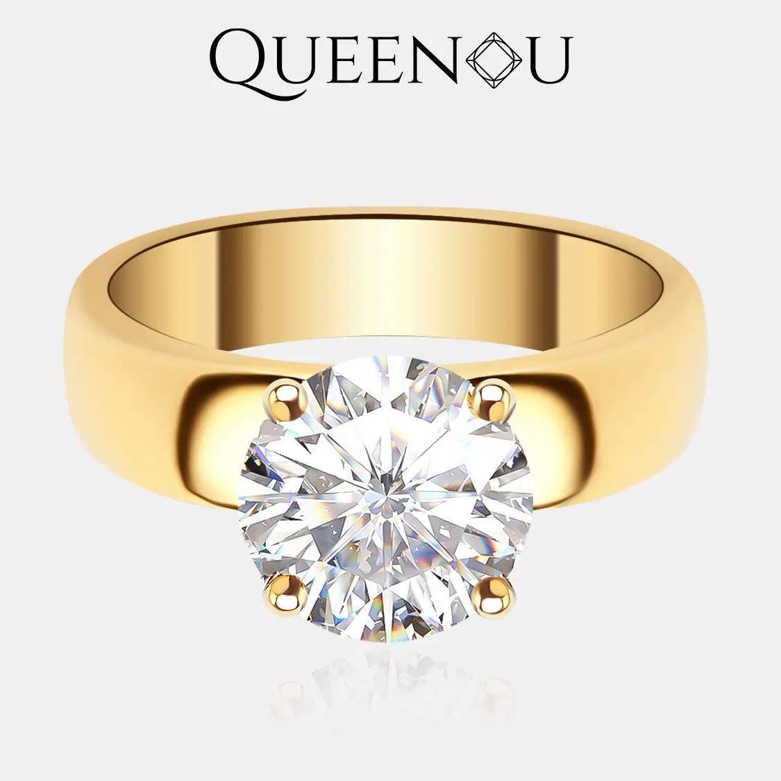 【925-CS】Shine into 2026 Coronation of Love 2CT Cubic ziconia/Synthetic Moissanite Ring