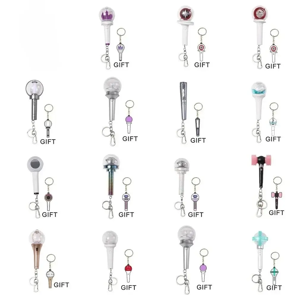 Mini Kpop Light Stick Keychain, Plastic Bar-Shape Bag Pendant with LED Light, Ideal Gift for Women and Girls