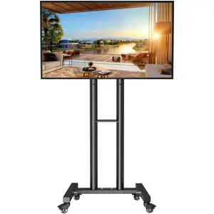 Forged wheeled movable TV stand,suitable for 23-60 inch LED LCD flat/curved TVs,floor-standing move TV stand with wheels, height adjustable, double-pole design, maximum load capacity 88 lbs,VESA 400x400mm standard. #TikTokShopStockUp Valentine's Day gift.