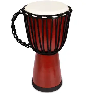 16" Wooden Drum Set with Sticks, Rustic Brown Wood and Authentic Design, Fun Musical Instrument for Kids, Great Gift Idea for Boys and Girls