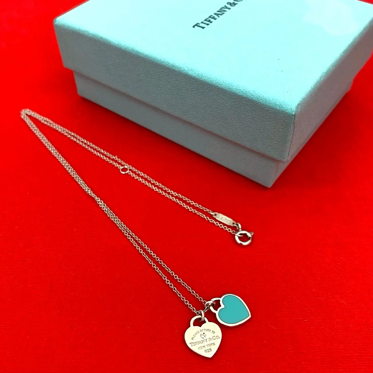 Pre-owned Tiffany & Co. Sterling Silver 925 (Ag925) Small Leather Goods Tiffany&Co. Return To Tiffany Silver Necklace