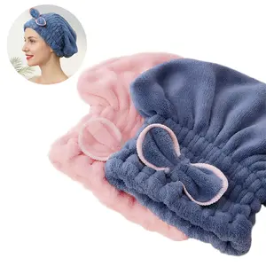 Women's 2-Pack Shiny Lightweight Microfiber Hair Towel Caps, Super Absorbent, Extra Soft, Fast Drying Plain Turban Wraps, 1-Size-Fits-All, for Nighttime Wet Hair Use