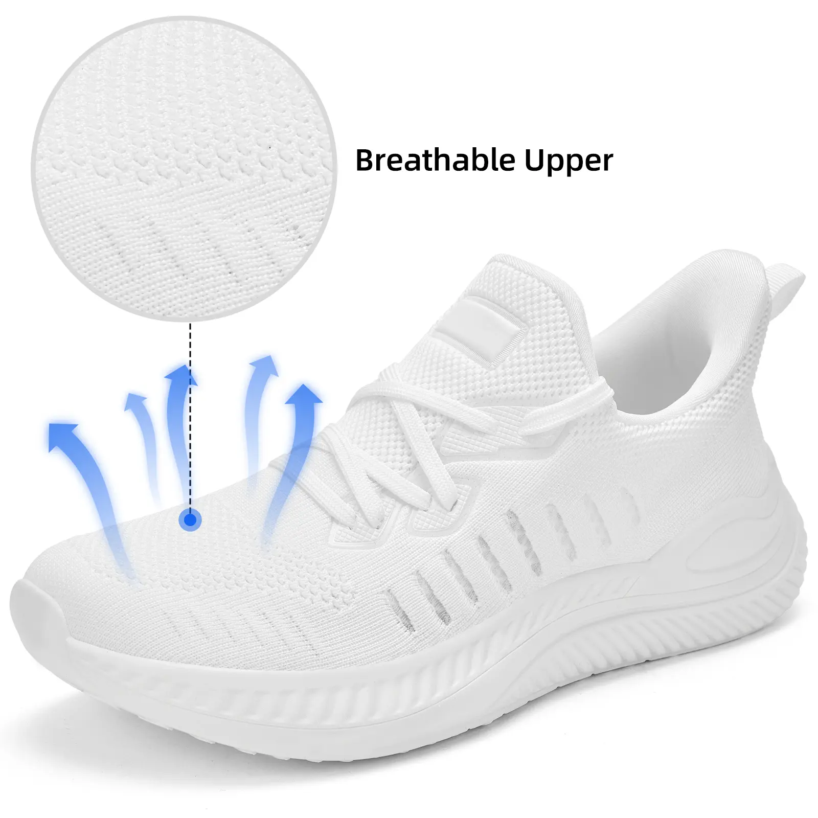 Men's Wide-Width Slip-On Casual Trainer Shoes - Lightweight, Breathable for Gym Workouts, Outdoor Activities, 4-Season Wear (White Kicks) #SummerFinds