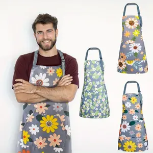 3 Pack Women's Apron Waterproof Adjustable Cooking Apron 27.5 Inch Floral Aprons with Pocket Beauty & Personal Care