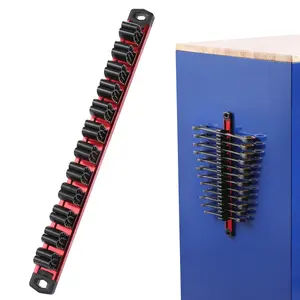 #fathersdaygift WORKPRO Magnetic Screwdriver Organizer and Wrench Organizer, Aluminum Rail Magnetic Tool Organizer, Tool Holder, Toolbox Organization, 12-Slot Screwdriver and Wrench Holder (Tools not Included)