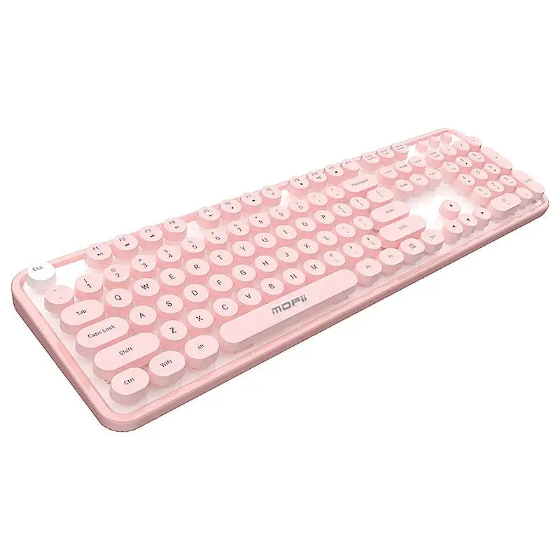 MOFii USB-C Wired Keyboard, Ergonomic Keyboard with Round Keys, Foldable Stands & Battery-Free Operation Keyboard