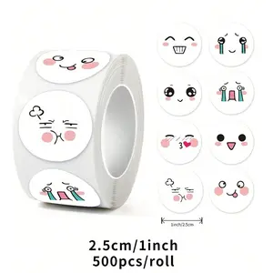 500 Pcs Cute Emotion Stickers, Fun Face Sealing Stickers, Gift Wrapping Decorative Incentive Stickers, Perfect for Packaging and Decoration