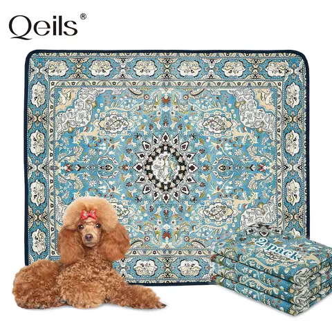 Qeils 36"x41" Washable Potty Training Pad - Super Absorbent, Waterproof, Reusable, Non-Slip Dog Mat for Floors/Crates, Stays Put on Floors, Pet Supplies for Poodles