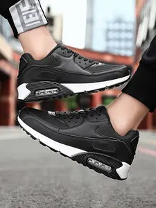 Men's Fashion Air Cushion Outdoor Low Top Sneakers, Comfortable Durable Design, Casual PU Leather Shoes, Ideal for Active Lifestyle