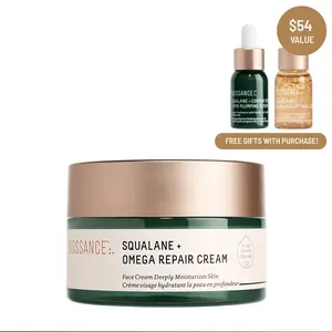 Biossance Squalane + Omega Repair Cream - Ultra-Moisturizing Face Cream - Skin Care with Hyaluronic Acid, Ceramides, Squalane - Ideal for Dry & Sensitive Skin, Intense Hydration Moisturizer