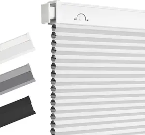 Allesin Zen No Drill Honeycomb Blinds, Cordless Cellular Shades Blackout, Free Stop Design, No Drill No Tools,Noise Reduction & Temperature Control,100% Blackout,Cordless & Free-Stop System,Easy Install Window Shades for Home & Office