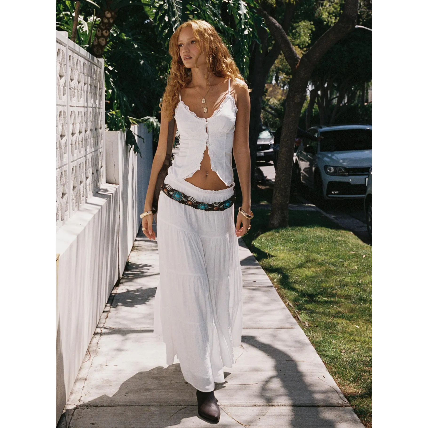 Mya Maxi Skirt White
