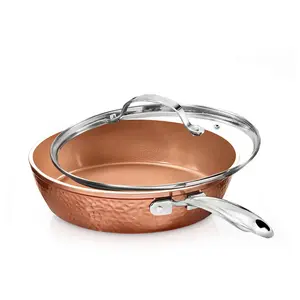 Gotham Steel Hammered 12'' Nonstick Fry Pan with Glass Lid