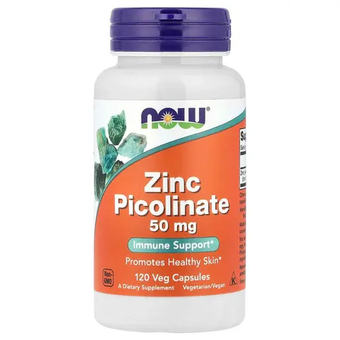 NOW Foods Zinc Picolinate, 50 mg, 120 Veg Capsules