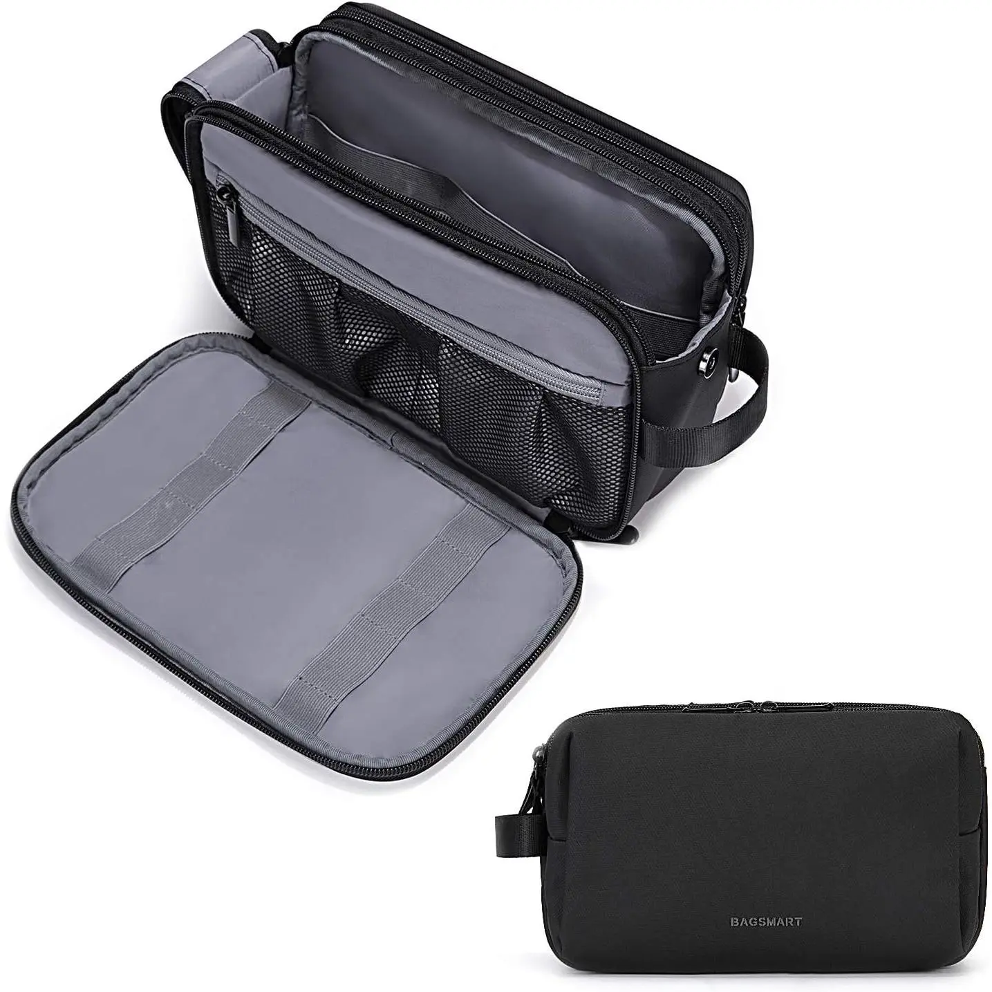 Toiletry Bag for Men, Travel Toiletry Organizer Dopp Kit Water-resistant Shaving Bag for Toiletries Accessories, Door Room Essentials,Navy Blue-medium