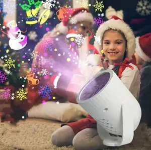 Christmas Projector Lights, Christmas LED Lights Projector with Christmas Decorative Patterns for Indoor Outdoor Garden Patio Yard House Wall, Holiday Projector for Xmas Party