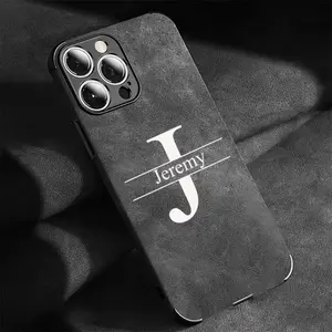 Phone case: Personalized Customizable DIY Initials Name Big Letter Phone Case Compatible iPhone Models 16 15 14 13 12 And 11 Pro Max Plus Featuring Luxury Faux Leather with Lens Protection.
