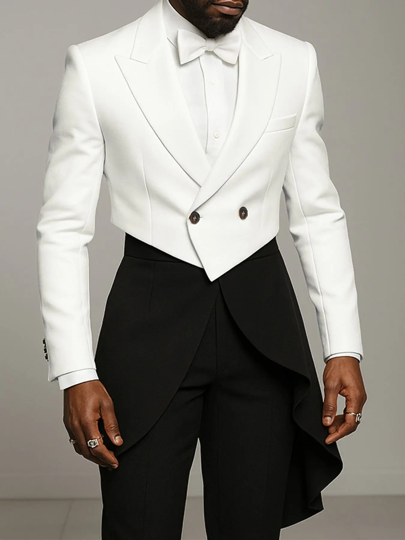 INCERUN Men's Fashion Elegant Asymmetrical Design Solid Color Long Sleeve Suit Jacket, Perfect for Daily Wear, Stylish and Comfortable