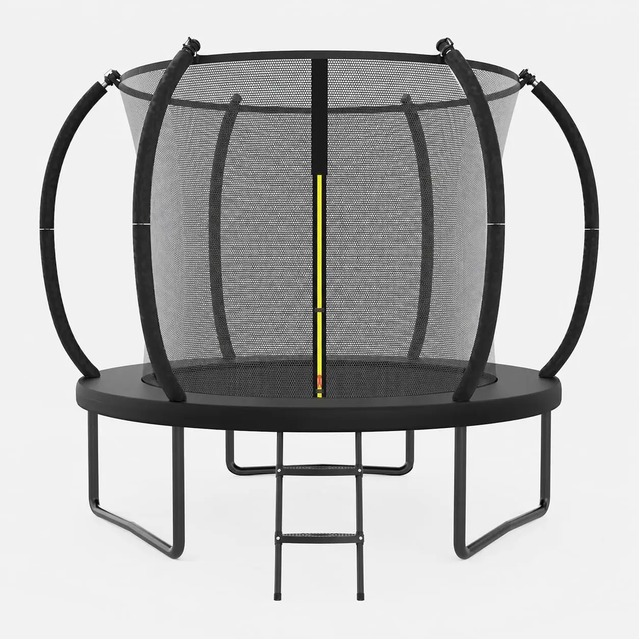 ACWARM HOME 8FT Outdoor Trampoline with Enclosure Net, Anti-Rust Coated Frame, ASTM Approved Backyard Recreational Trampoline for Kids & Adults