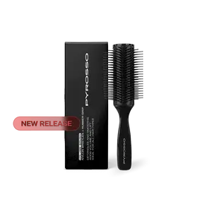 PYROSSO NYLON Volume Brush with Rounded Barrel & Heat-Resistant Bristles for Effortless Styling Enhances Volume Curl and Shape Reduces Frizz Anti-Static Non-Slip Grip