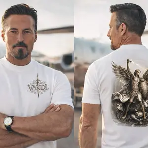 BANISHED Premium Heavyweight Cotton T-Shirt with Detailed Graphic and VANDL Logo Men's Fashion Tee