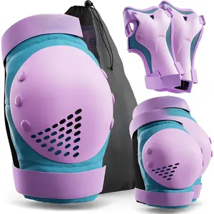 Skateboard Protective Gear Set Children and Adults - Smash - Roller Skating Protective Gear [6-Piece Set] with Wrist Guards - Ice Skating Protective Gear - Roller Skating Competition