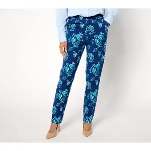 Isaac Mizrahi Live! Tall 24/7 Stretch Straight Leg Printed Pants