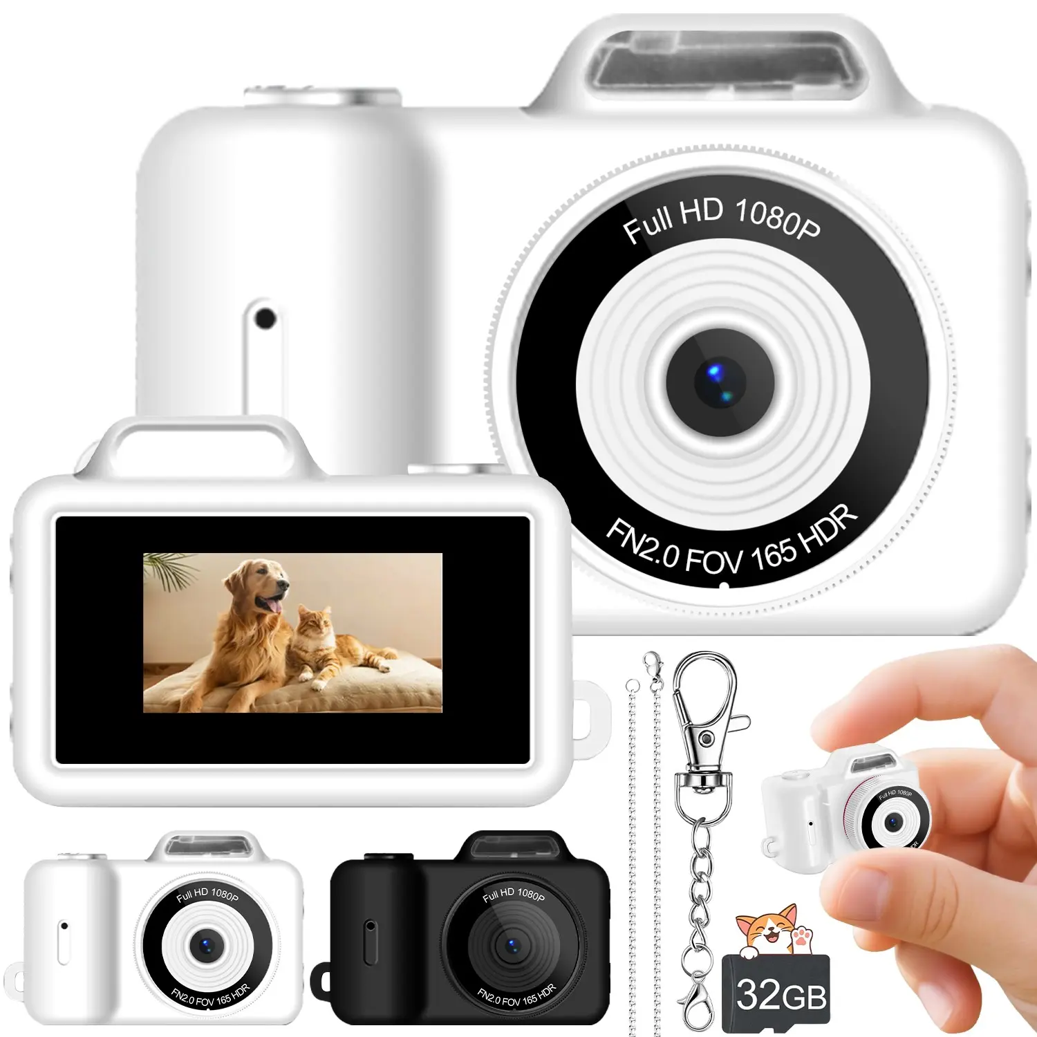 CCD Digital Camera with 0.96" Display – Compact Vintage Camera for Adults & Teens, HD Video Recording & Digital Zoom – Portable Travel Camera, Rechargeable Vlog Camera, USB Charging, Memory Card Option – for Vlogging, Daily Photography & Retro Gift