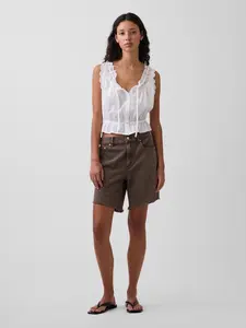 Gap Women's 8" Mid Rise Loose Denim Bermuda Shorts