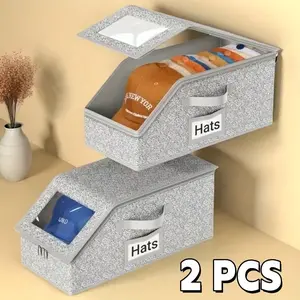 Stackable baseball cap storage box made of durable cardboard—stylish placement that doesn’t get in the way. Classic design; a wardrobe organization tool that can store not only caps but also other items. Extra-large capacity with heavy load support; speci