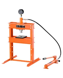 【fathersdaygift】VEVOR Hydraulic Shop Press10 T H-Frame Shop Press with Press Plate & H-shaped BaseStable Garage Floor Adjustable Hydraulic Press with Relief ValveFit for BendingStraightening & Stamping