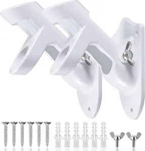 Flag Pole Holder, Flag Bracket, Two-Position Flag Holder Mounting Bracket for Outside House, Cast  Flag Pole Mount Rust Free Coated, All Weather Display 1" Inner Diameter