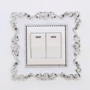 Floral Design Switch Cover, 1 Piece Decorative Switch Protector, Home Decoration Light Switch Sticker, Elegant Floral Pattern, Durable Material