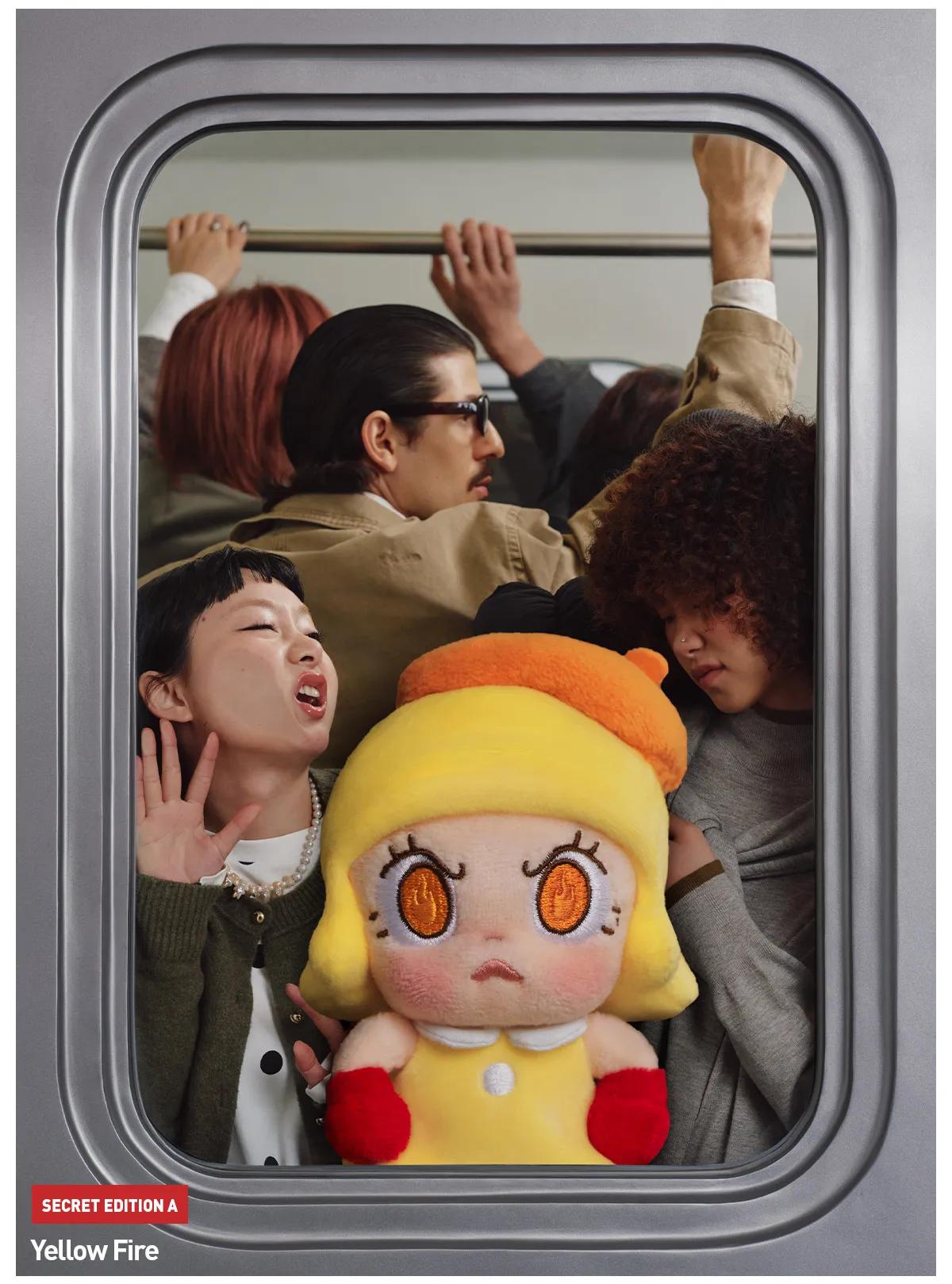 Angry Molly Energy シークレットYellow fire cat10704)POP MART Angry Molly - Angry Energy Series Plush Pendant