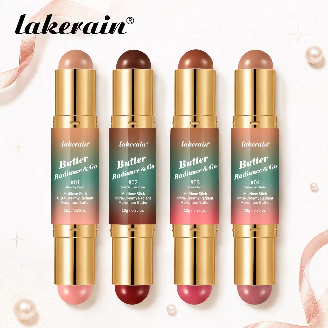 Double-Head Butter Blush Stick, 2-in-1 Creamy Silky Bronzer & Blush for Face, Eyes & Lips, Buildable, Blendable & Multi-Purpose Makeup for Contouring, Highlighting & Natural Glow, Facial Makeup, Cosmetic Product, Beauty Cosmetics, Cosmetics Products