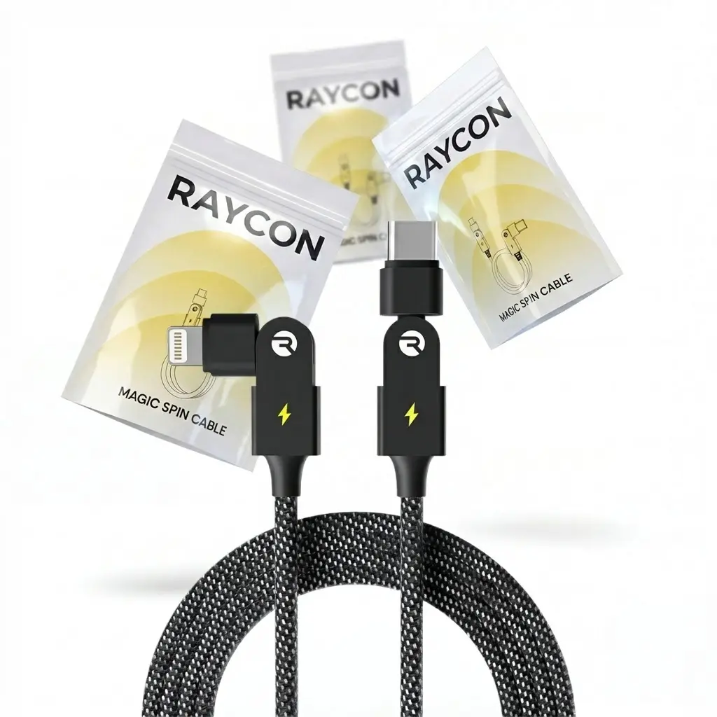 Magic Spin Cable 3 Pack  - Fast Charging Cable for Mobile Phones and Electronics