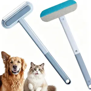 【4 in 1】Pet Hair Removal Tool, Lint Cleaner for Dog & Cat Hair, Gently Effective on Furniture, Carpets, Clothing, Bedding, Cat/Dog Hair Remover with Extra long Handle & Multi-functional, Reusable, Washable Brush pet hair removal tool