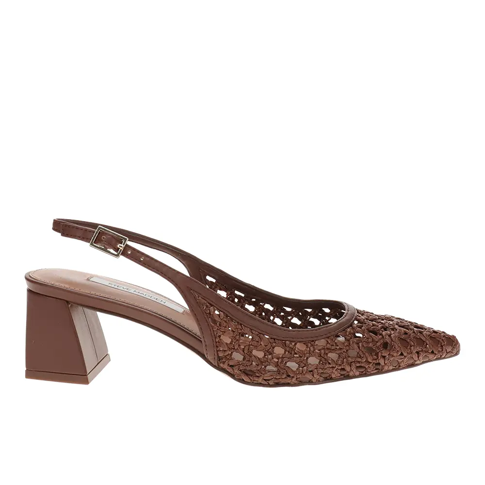 Steve Madden Womens Robyn Flared Block Slingback Pumps Dress Casual Casual Mid Heel 2-3" - Brown