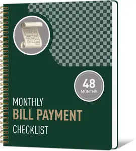 Monthly Bill Payment Checklist & Financial Planner Notebook – 4-Year Budget Organizer with 960 Bill Records, Income & Expense Tracker, Debt Payoff Log, and Savings Goals